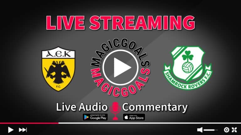 ΑΕΚ - Σάμροκ Ρόβερς live streaming κανάλι και audio